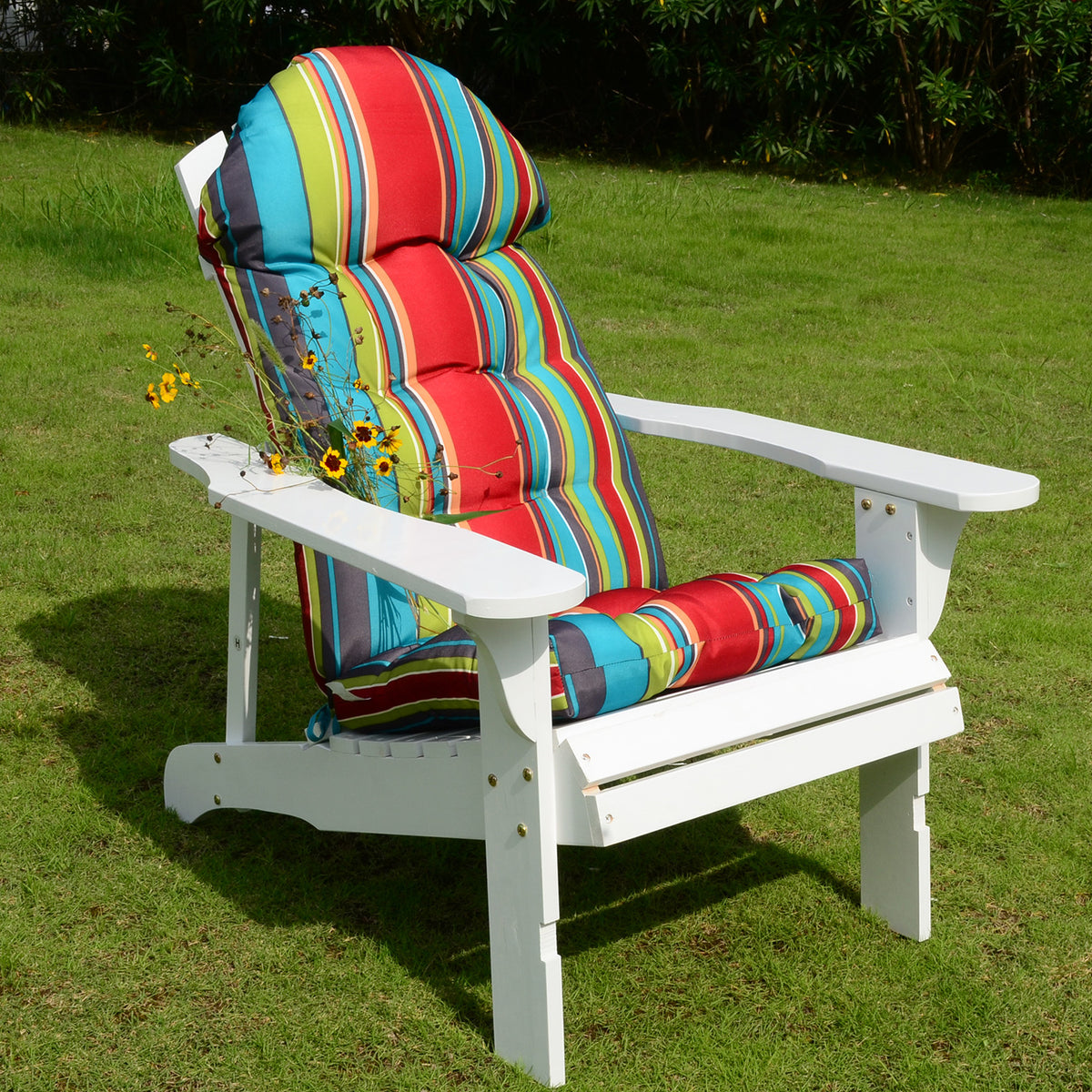 Full Adirondack Chair Cushion - Lime Stripe